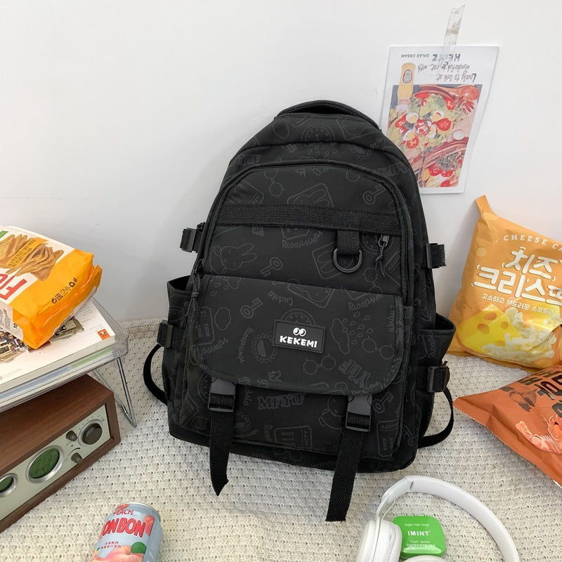 Women's Simple Fashion Color Contrast Schoolbag