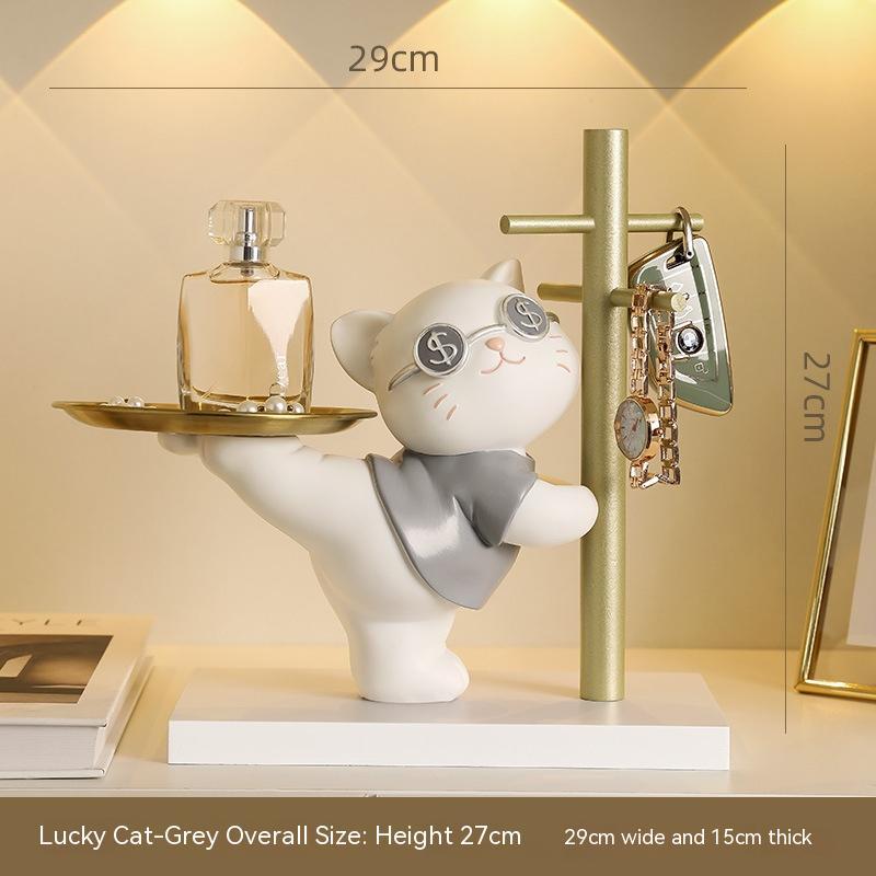 Lucky Cat Resin Crafts Storage Gifts Home Decoration