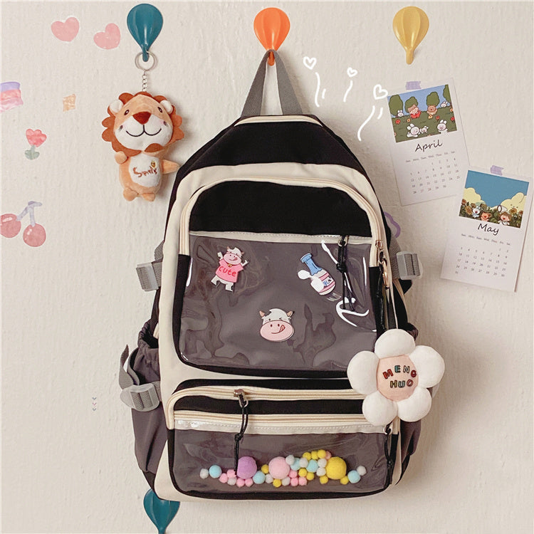 Women's Japanese Fashion Simple Transparent Backpack