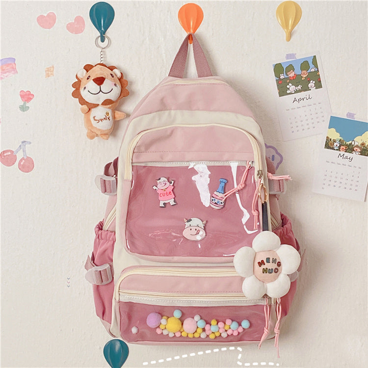 Women's Japanese Fashion Simple Transparent Backpack
