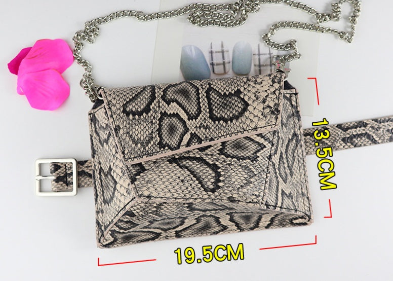 Irregular trapezoid fashion chain belt bag