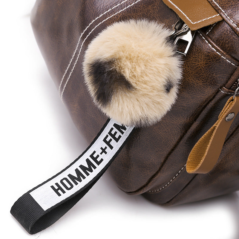 Fashion simple soft leather travel backpack