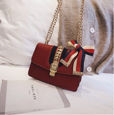 Satin chain fashion shoulder bag