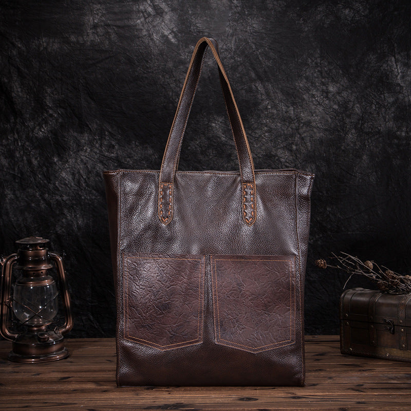 Cowhide fashion lychee handbag shoulder bag