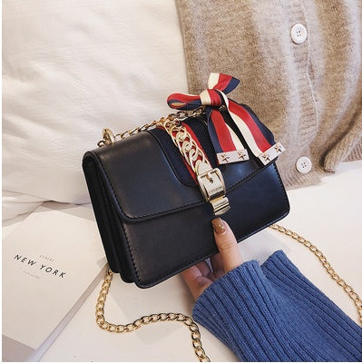 Satin chain fashion shoulder bag