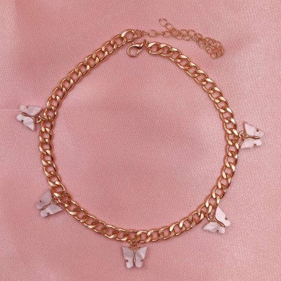 Jewelry Acrylic Butterfly Necklace Pendant Simple Fashion Titanium Steel Clavicle Chain