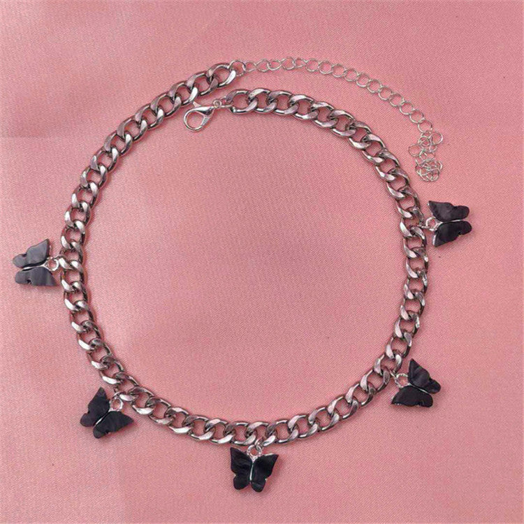 Jewelry Acrylic Butterfly Necklace Pendant Simple Fashion Titanium Steel Clavicle Chain