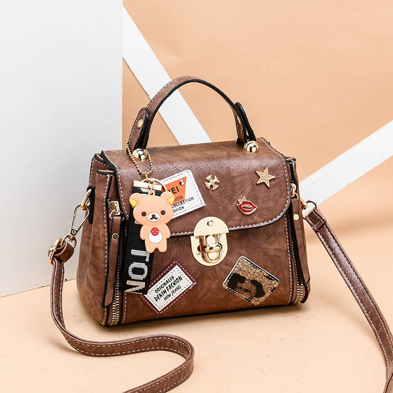 Fashion one-shoulder color matching bag