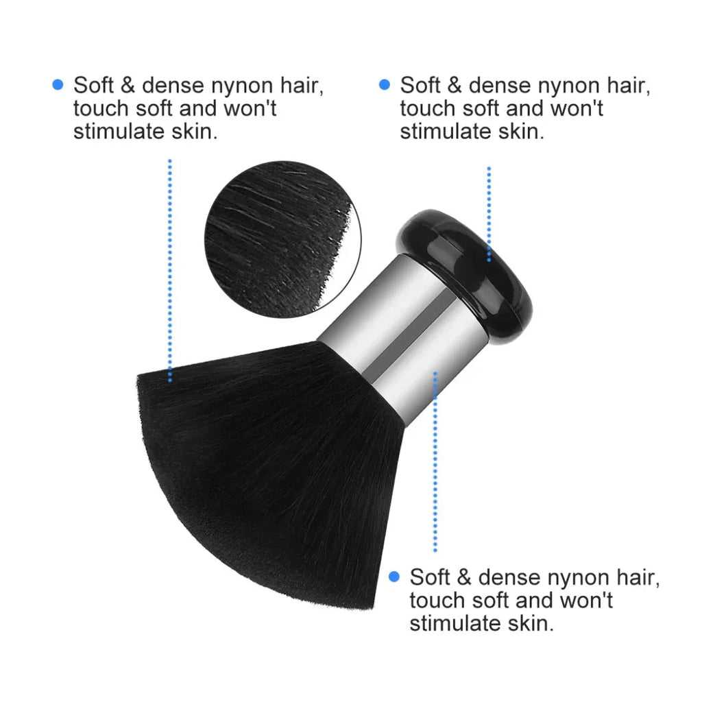 Musta kaulaharja puisella kahvalla neck brush for hair salon