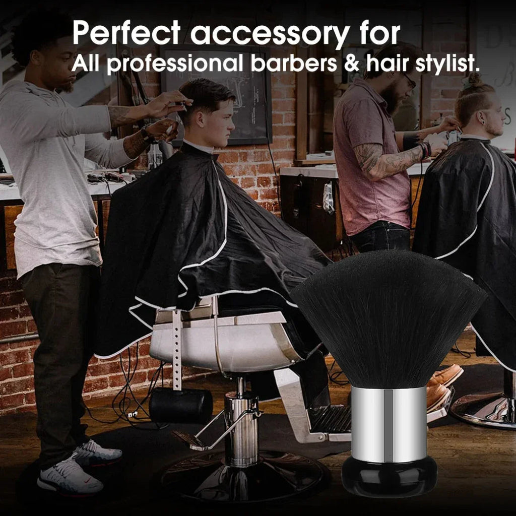 Musta kaulaharja puisella kahvalla neck brush for hair salon