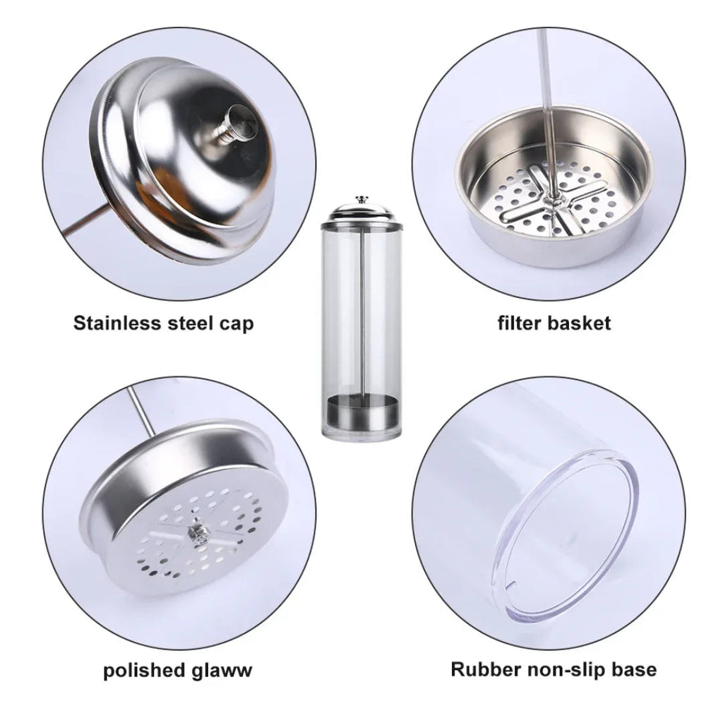 Acrylic barber jar with rust-resistant lid