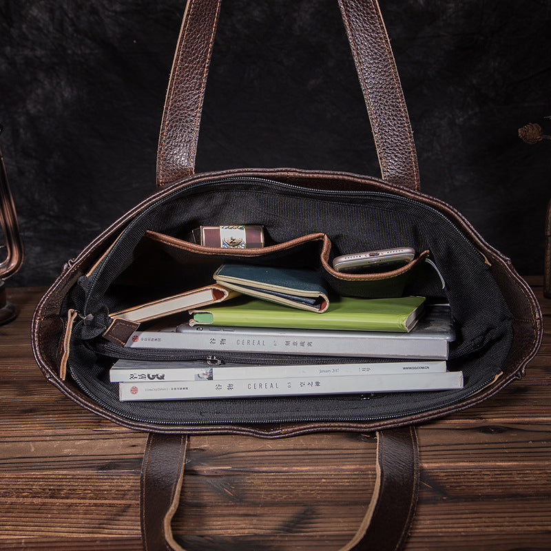 Cowhide fashion lychee handbag shoulder bag