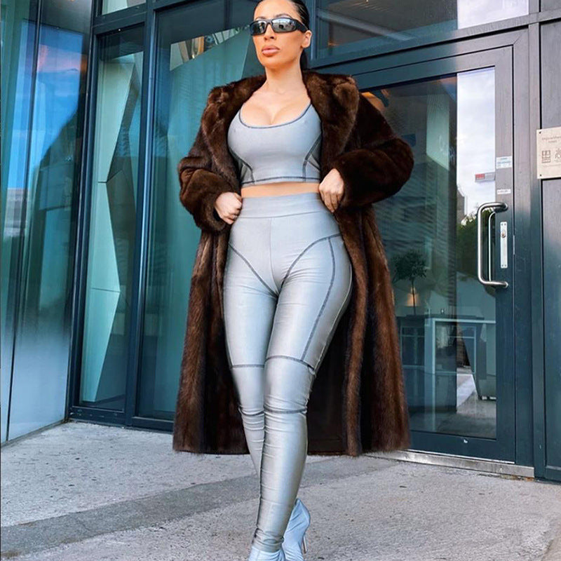 Women's fashion tight yoga clothes suit