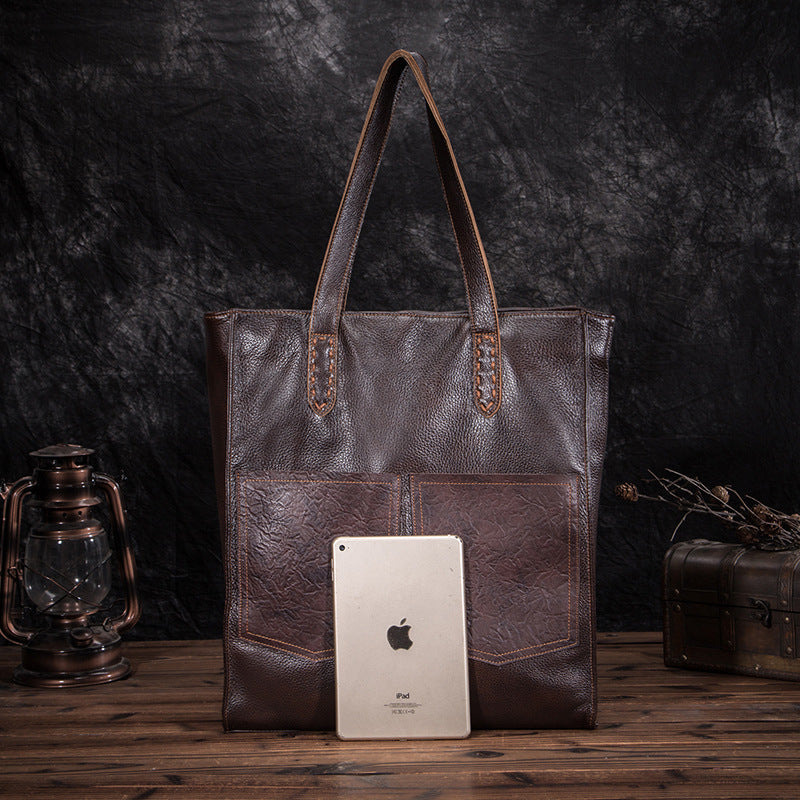 Cowhide fashion lychee handbag shoulder bag