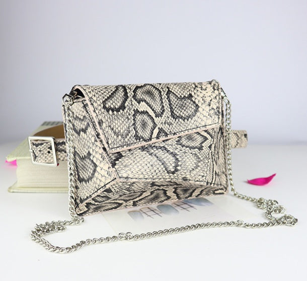 Irregular trapezoid fashion chain belt bag