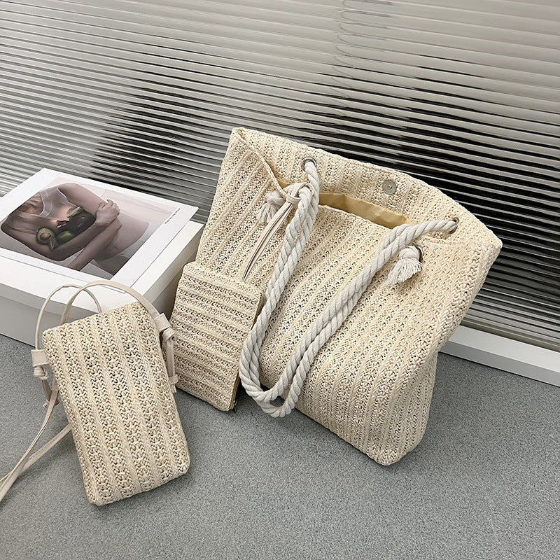 Fashion Straw Shoulder Tote Bag