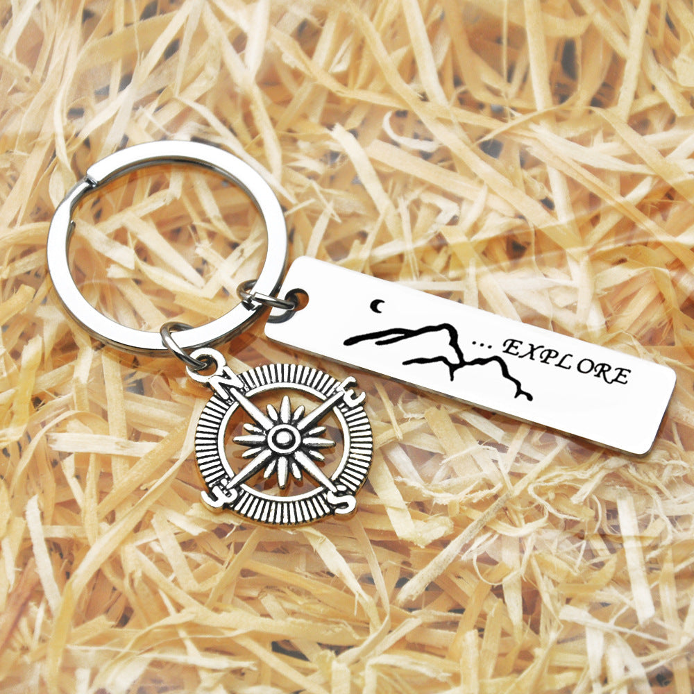 Explore Compass Stainless Steel Keychain Gifts For