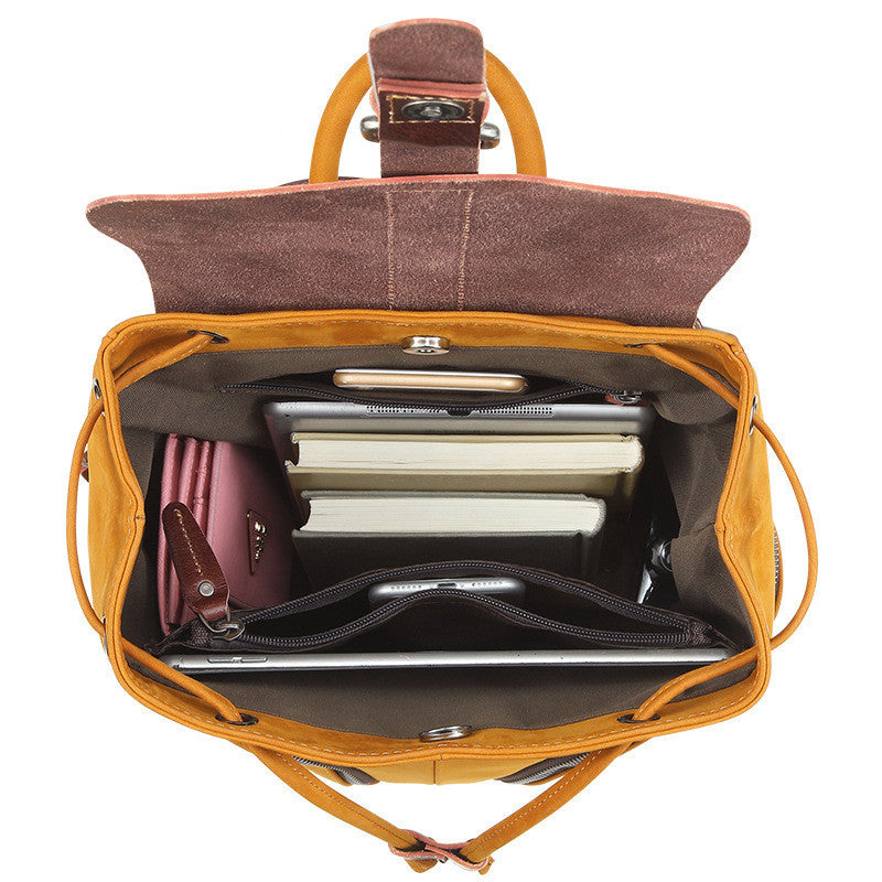 Fashion contrast color ladies backpack