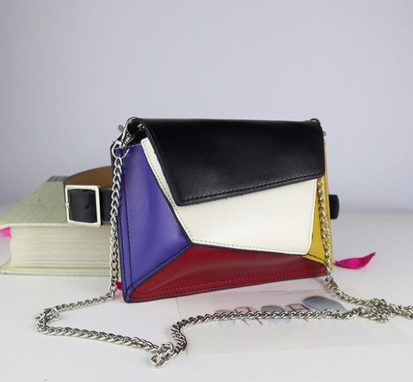Irregular trapezoid fashion chain belt bag