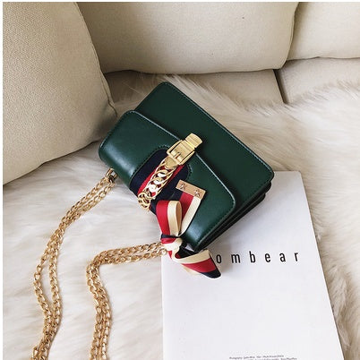 Satin chain fashion shoulder bag