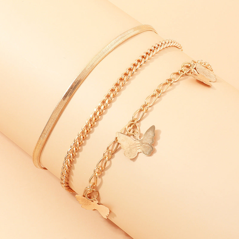 Fashion Alloy Butterfly Pendant Anklet Accessories