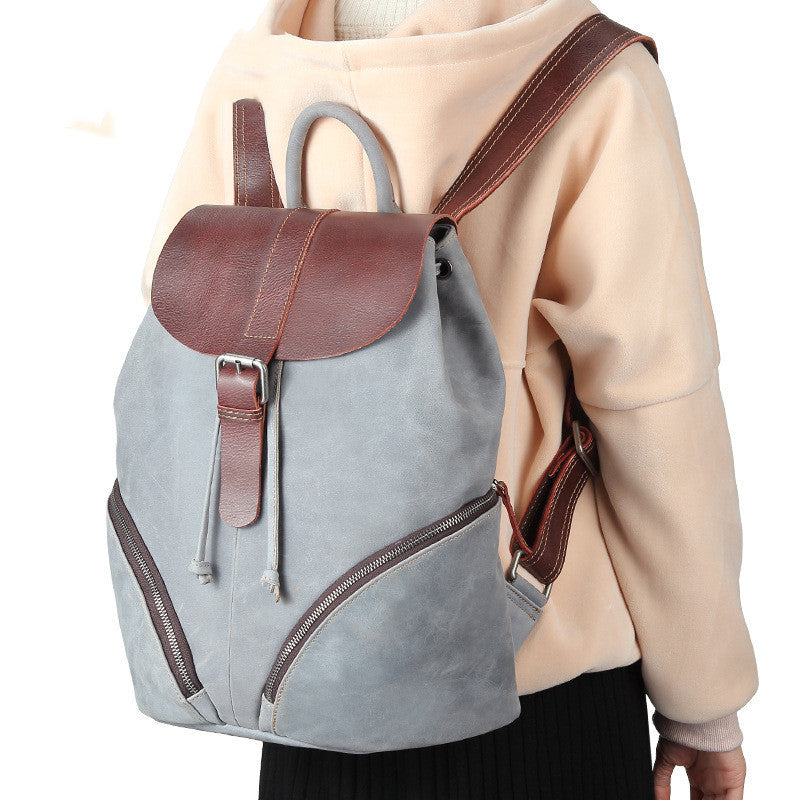 Fashion contrast color ladies backpack