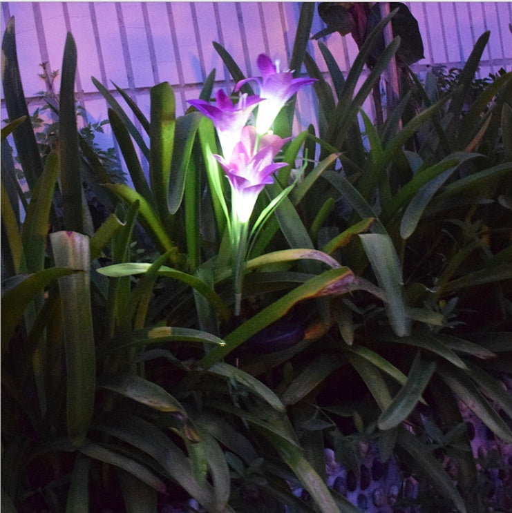 Outdoor Solar Garden Light Waterproof 7 LED Colorful Color Lawn Light Lily Fairy Lights Christmas Decoration Patio Lighting