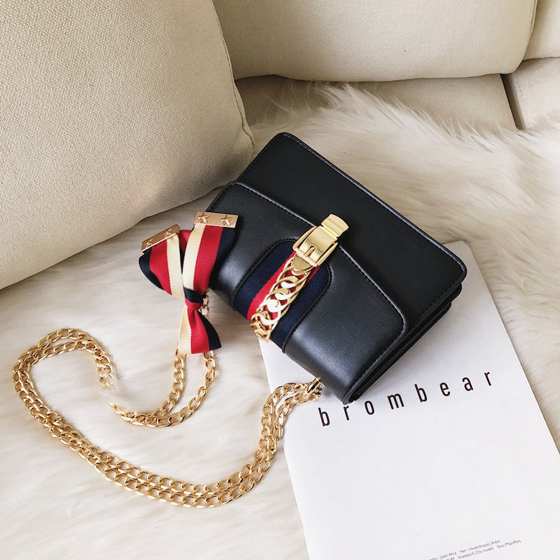 Satin chain fashion shoulder bag