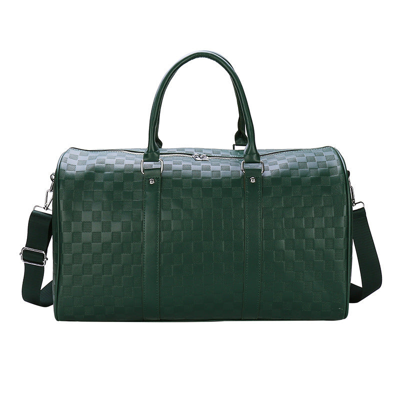 Women's Fashion Plaid Embossed Travel Bag