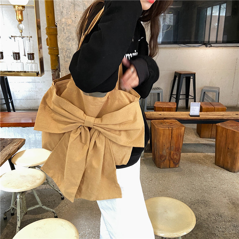Fashion Personality Bow Girl Canvas Bag