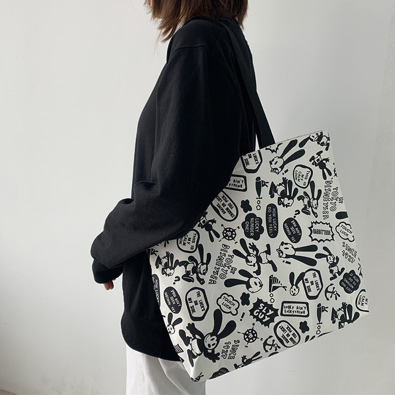 Fashion Netflix Bear Graffiti Canvas Bag