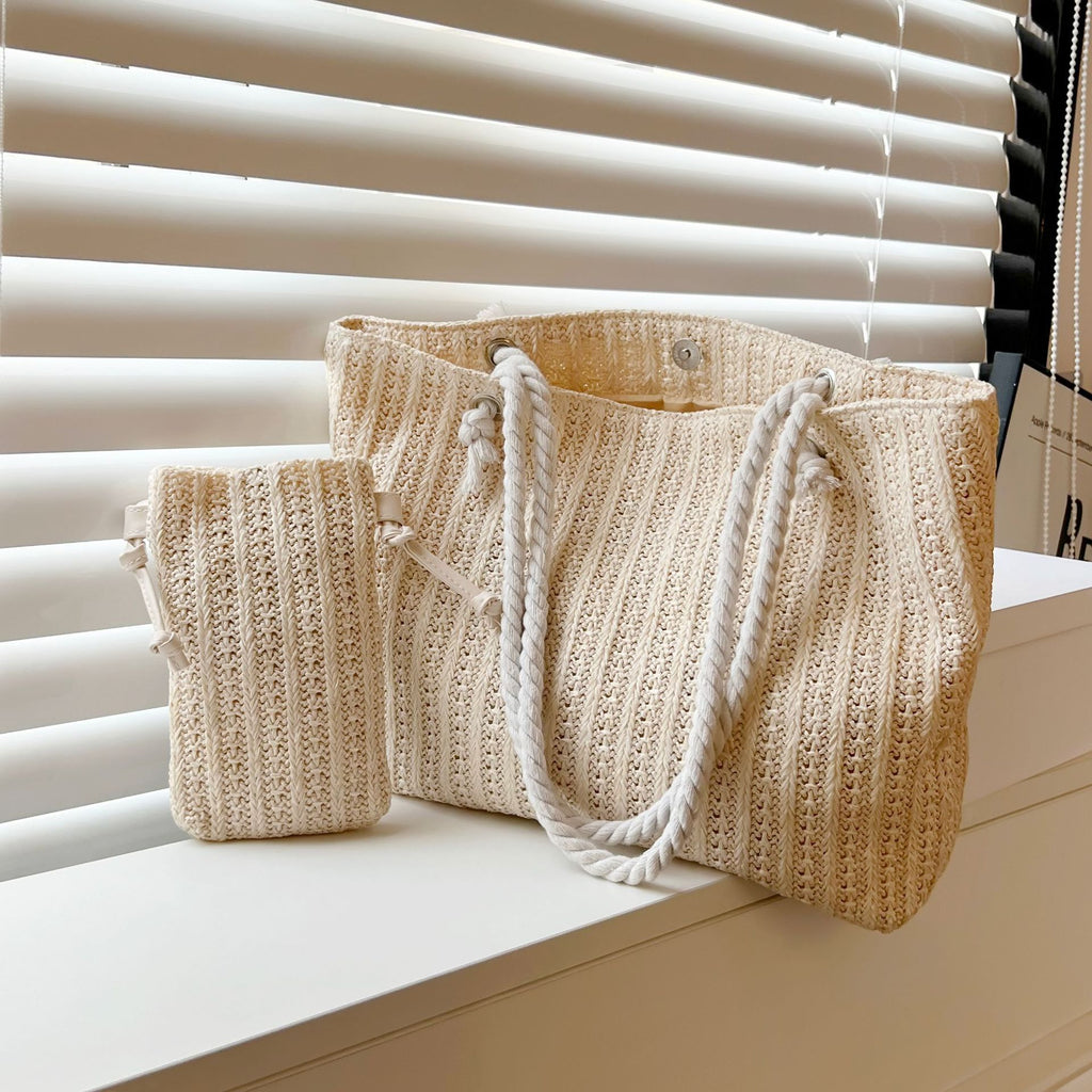 Fashion Straw Shoulder Tote Bag