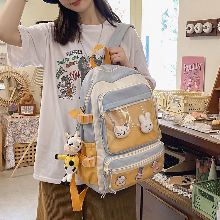 Women's Japanese Fashion Simple Transparent Backpack