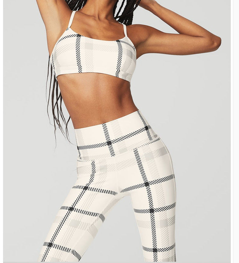 Fashion Large Plaid Yoga Clothes