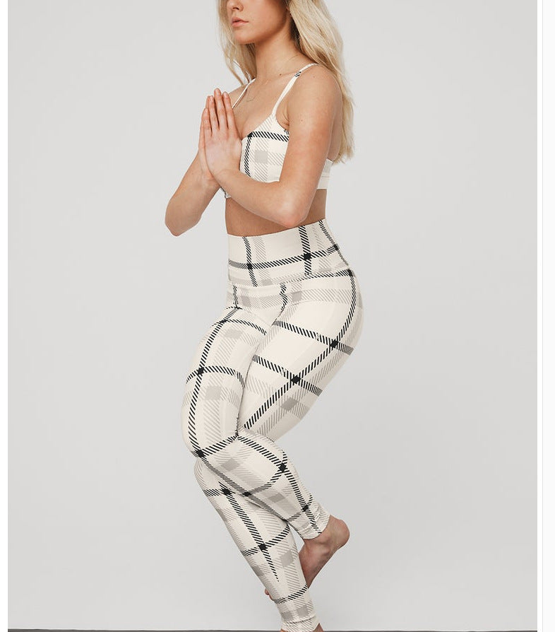 Fashion Large Plaid Yoga Clothes