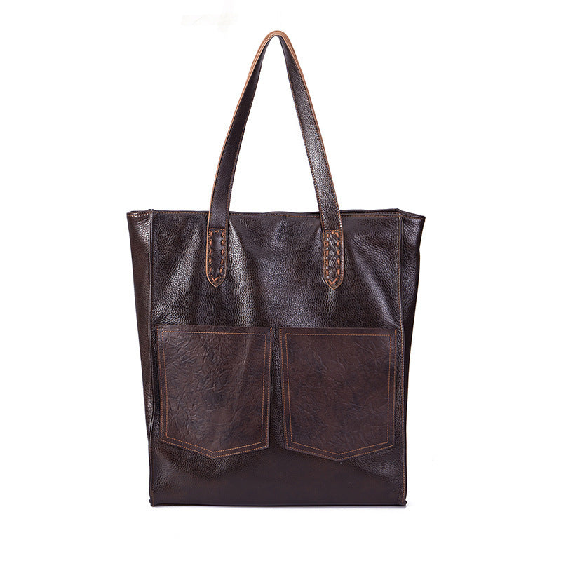 Cowhide fashion lychee handbag shoulder bag