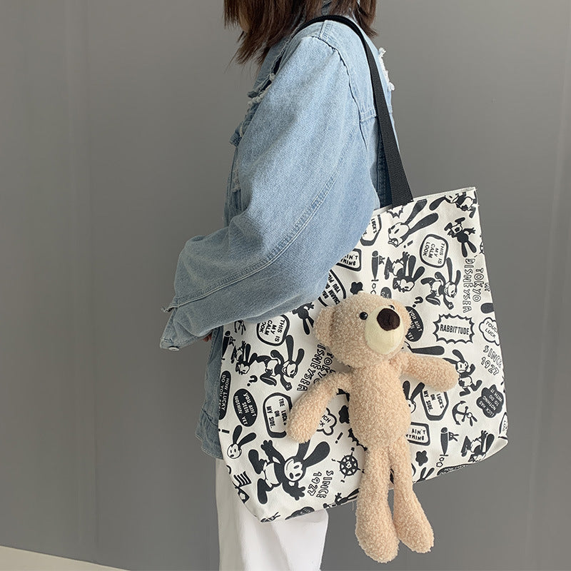 Fashion Netflix Bear Graffiti Canvas Bag