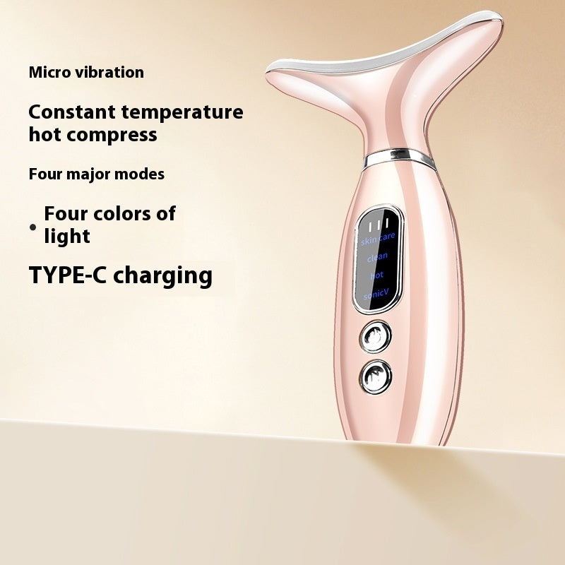 Electroplating Neck Beauty Instrument Vibration Hot Compress V Face Beauty Instrument