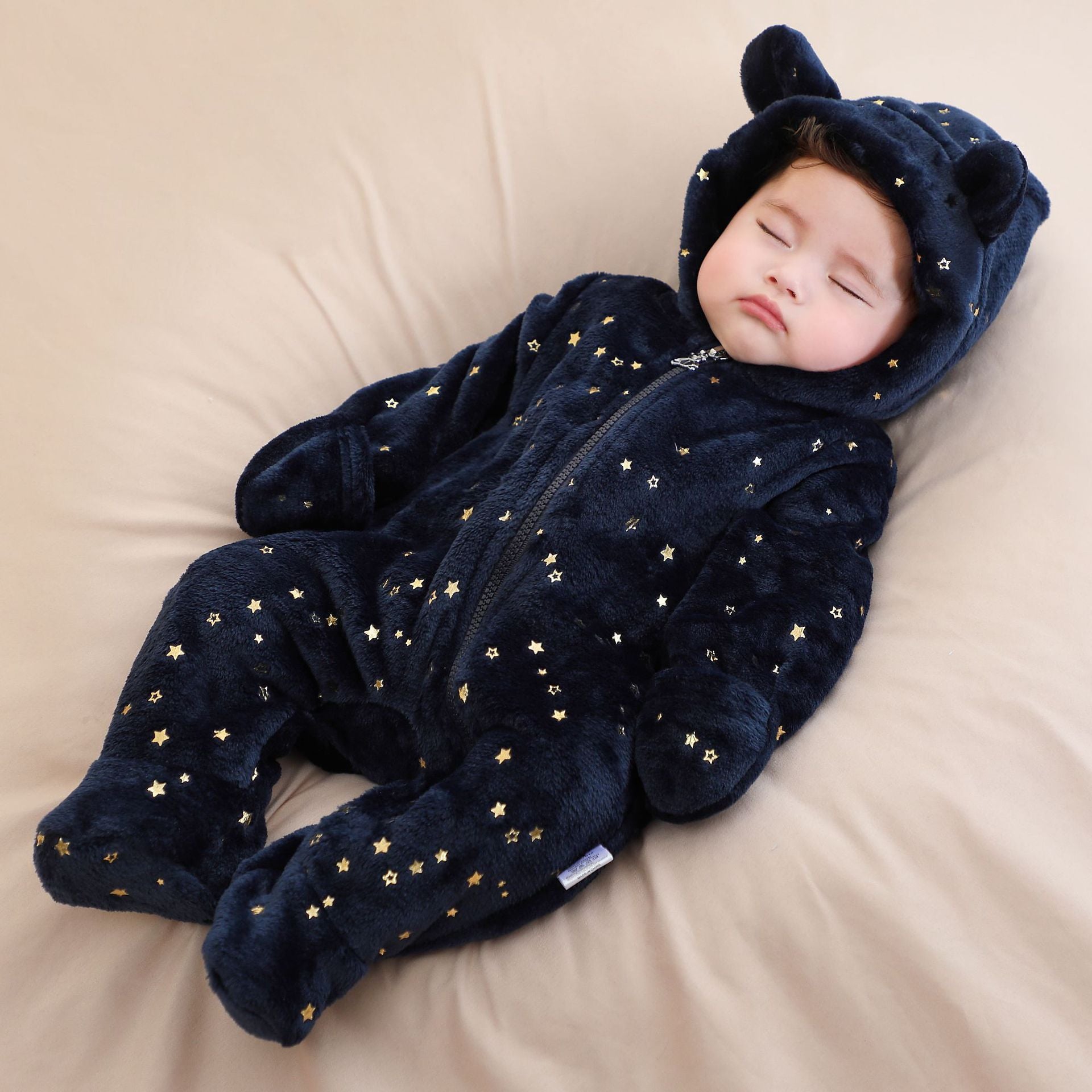 Fashion Newborn Clothes Baby Fleece-lined Jumpsuit