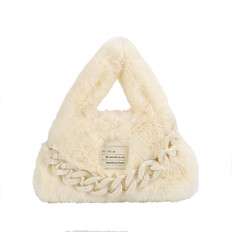 Ladies Plush Fashion Acrylic Chain Bag