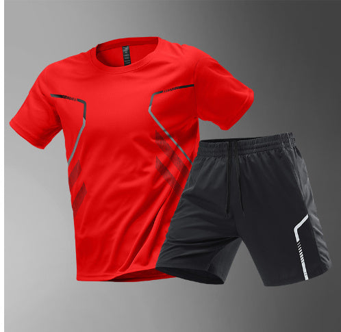 Men's T-shirts Sports Running T-shirt Color Block Men Quick-drying Breathable Short Sleeve Round Neck Active Tee Outdoor Workout