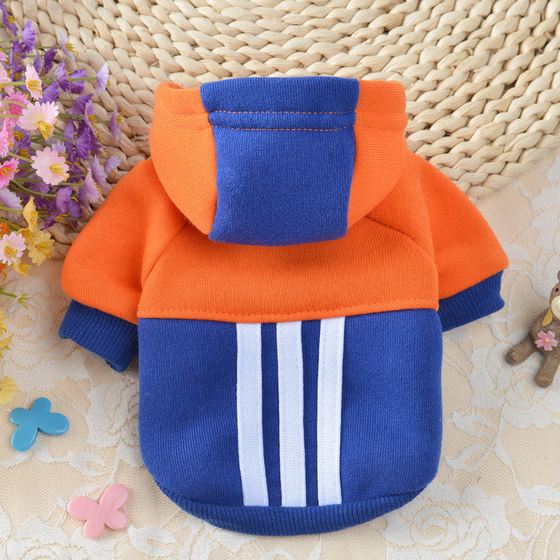 Pet Clothes Dog Clothes Fashion Fleece Hooded Contrast Sweater