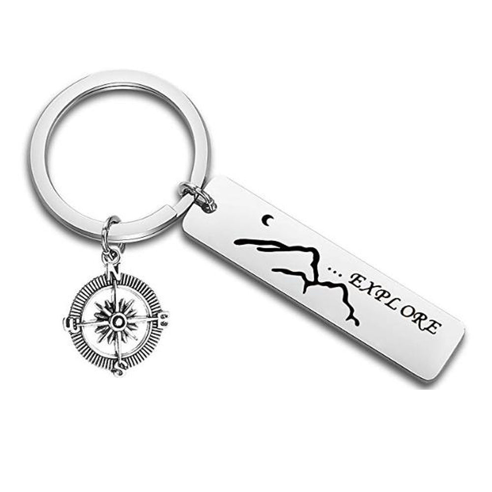 Explore Compass Stainless Steel Keychain Gifts For