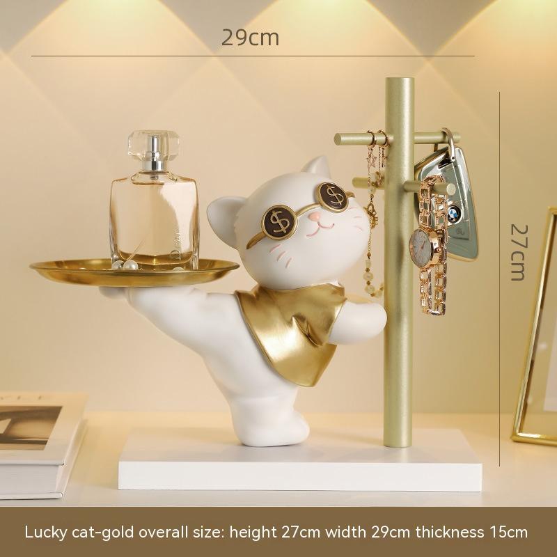 Lucky Cat Resin Crafts Storage Gifts Home Decoration
