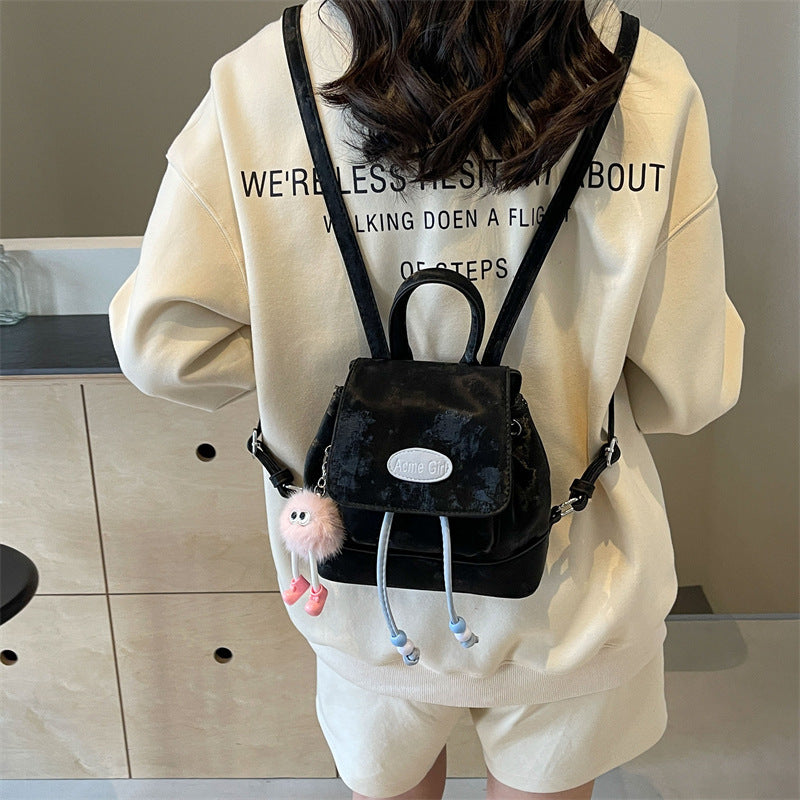 Trendy Women's Fashion Premium Velvet Backpack