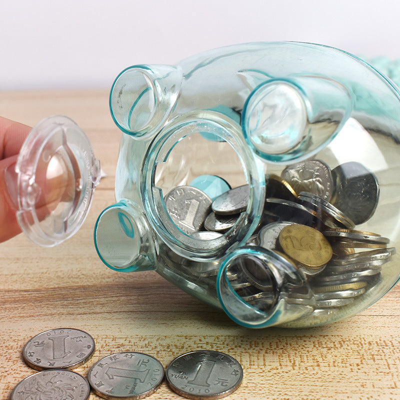 Creative Children's Gifts Plastic Piggy Display Transparent