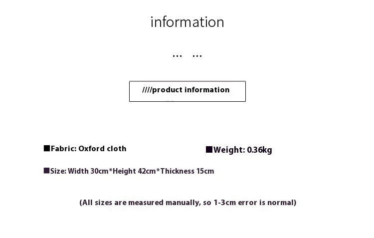 Printed Backpack Fashion University Style