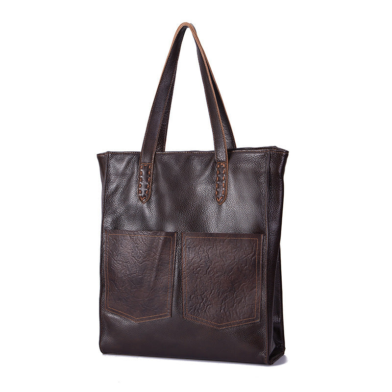 Cowhide fashion lychee handbag shoulder bag
