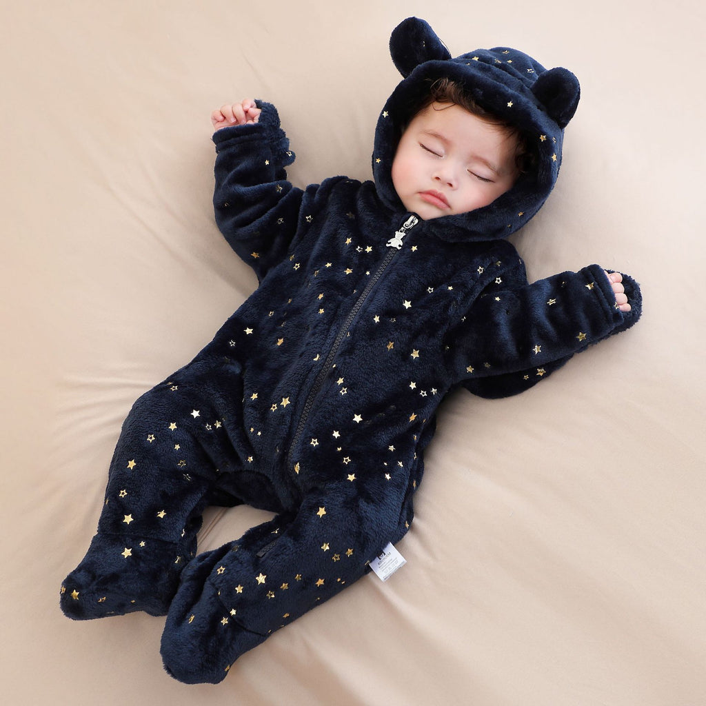 Fashion Newborn Clothes Baby Fleece-lined Jumpsuit