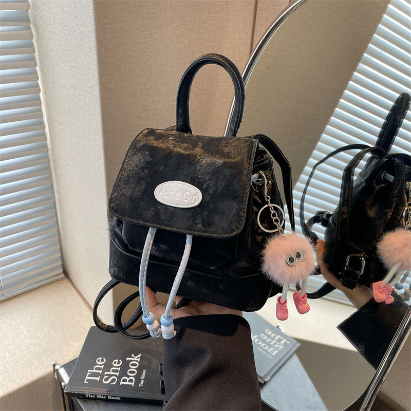 Trendy Women's Fashion Premium Velvet Backpack